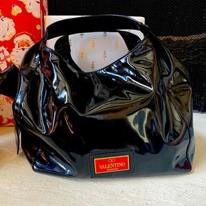 💋VALENTINO💋 Nuage Patent Leather Hobo AUTHENTIC